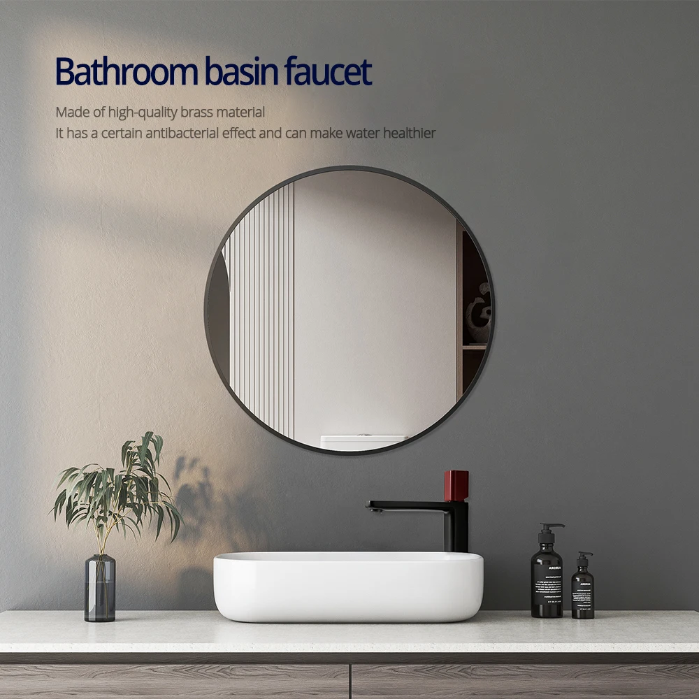 White Basin Faucet Wash Sink Tap Square Single Handle Single Hole Hot and Cold Mixer Deck Mounted Combined Color Bathroom Faucet