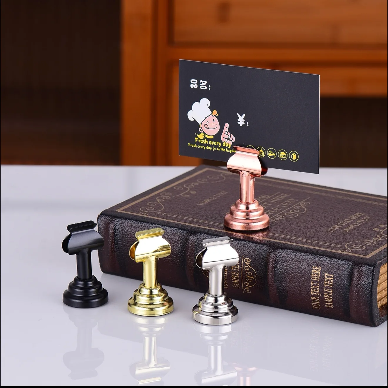 10 Pieces Stainless Steel Table Number Place Card Holder Stands Menu Memo Note Clips Wedding Name Seating Photo Picture Clip