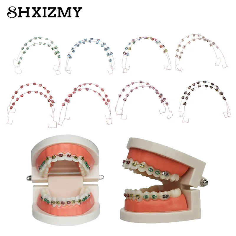 1 Pair Temporary Tooth Decoration With Metal Wires Colorful Metal Bracket And Orthodontic Ligature Ties Dental Decorations