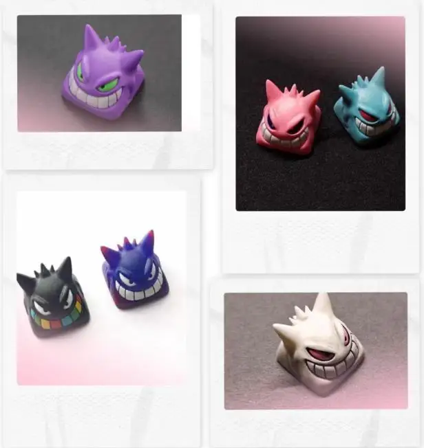 Pokemon Anime Character Keycap Mechanical Keyboard Resin Stereoscopic Colorful Keycap Polychromatic Gengar Keycap