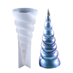 Large Unicorn Horn Silicone Resin Mold Epoxy UV Resin Casting Art Craft Supplies for Candle Home Desktop Decoration