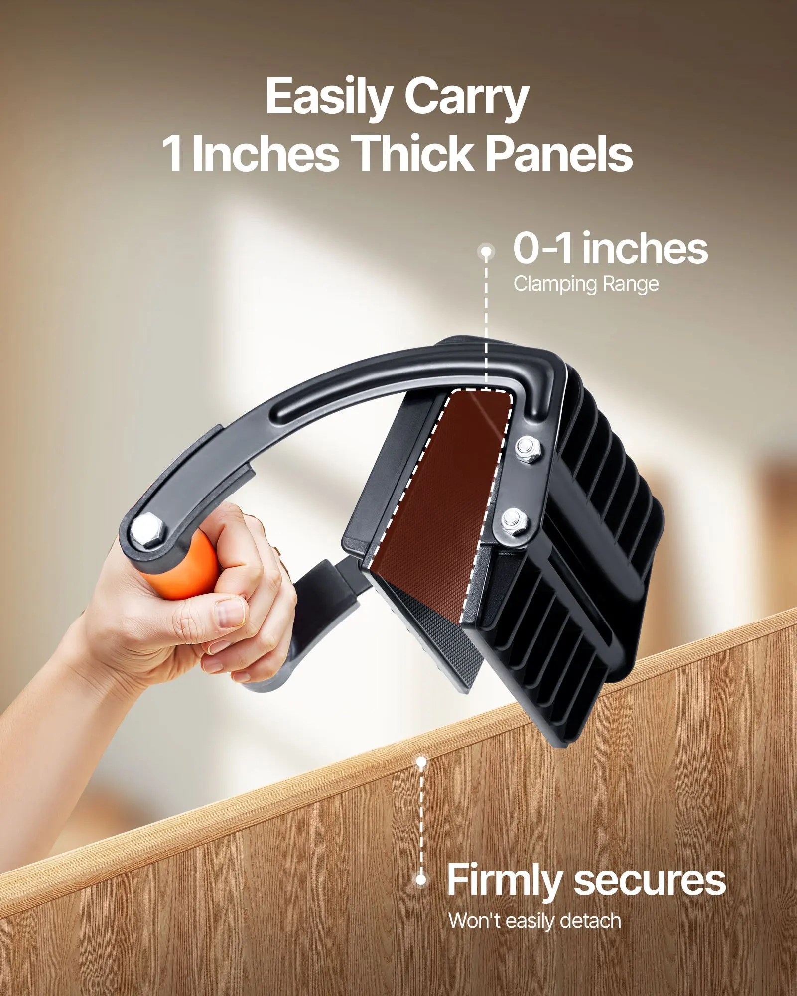 

Держатель для фанеры, грузоподъемность 200 фунтов (одинарный зажим), регулируемый инструмент для переноски гипсокартона и фанеры толщиной 0-1 дюйм.