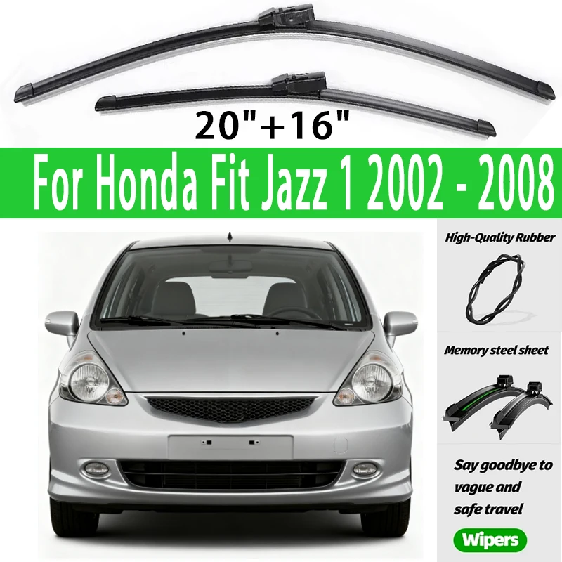 

Wiper LHD Front Wiper Blades For Honda Fit Jazz 1 2002 - 2008 2006 2007 Windshield Windscreen Window Brush 20"+16" Accessories