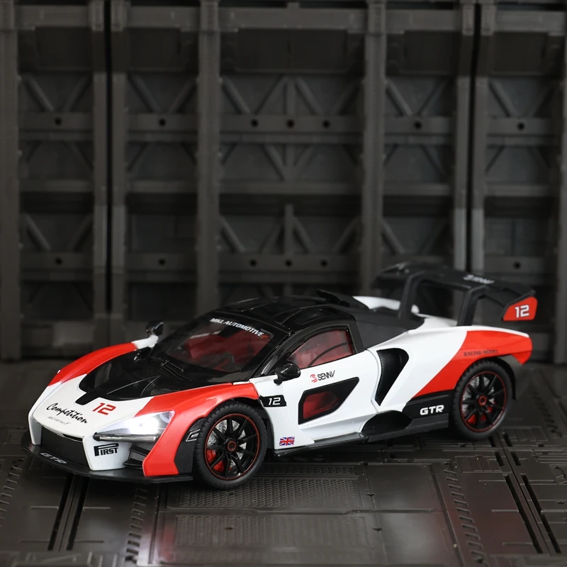 

1:24 Modified supercar model car ornaments collection doors and hood trunk can open children's gifts.