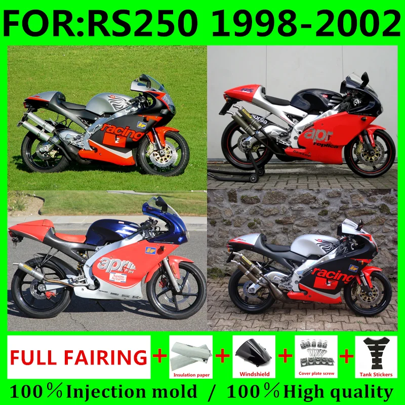 Fit For Aprilia 1998 - 2003 RS250 Motorcycle  Fairing Set Bodywork Panel Kit RS 250 1999 2000 2001 2002 ABS Injection Fairings