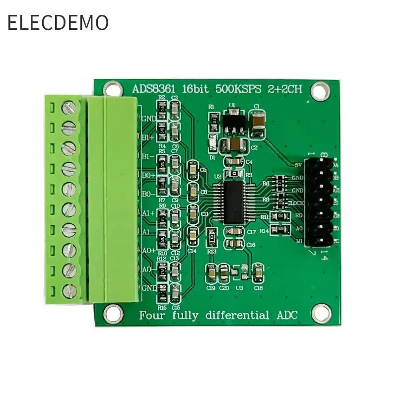 ADS8361 data acquisition module 16-bit ADC 500KSPS 4-channel full differential