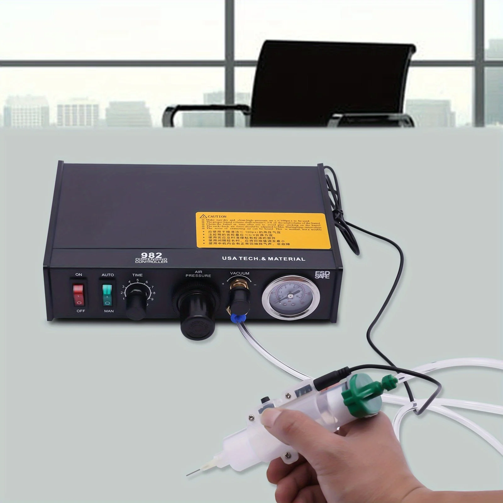 20W Pneumatic Dispensing Controller Glue Dispenser Solder Liquid Controller 982, Glue Dispenser Machine Solder Paste Controller