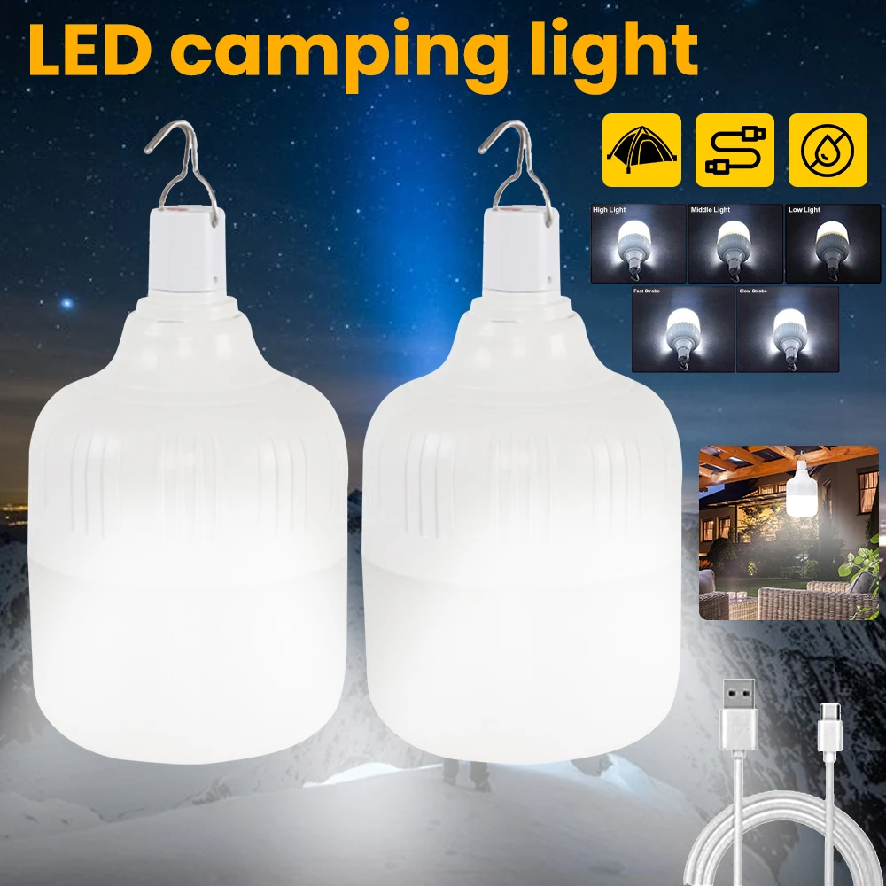 Outdoors Camping Light Rechargeable Led Light Lantern Portable Lanterns Emergency Lamp High Power Tents Lamp Bulb Camping Light