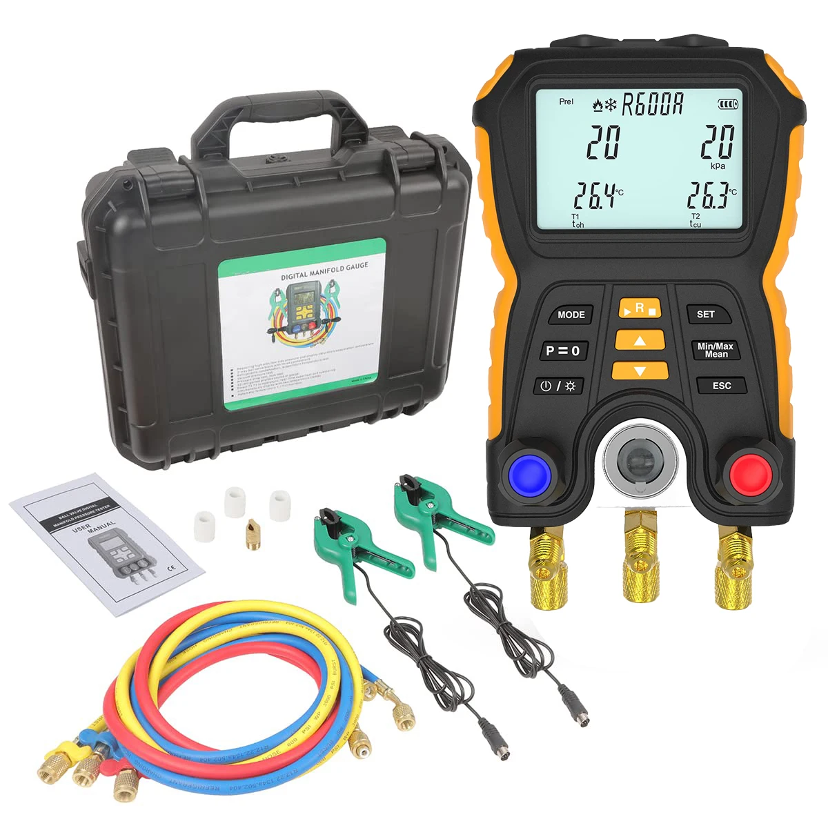 Vacuum Pressure Temperature Leakage Tester Manometros De Refrigeracione For Air Conditioning Systems And Heat Pumps