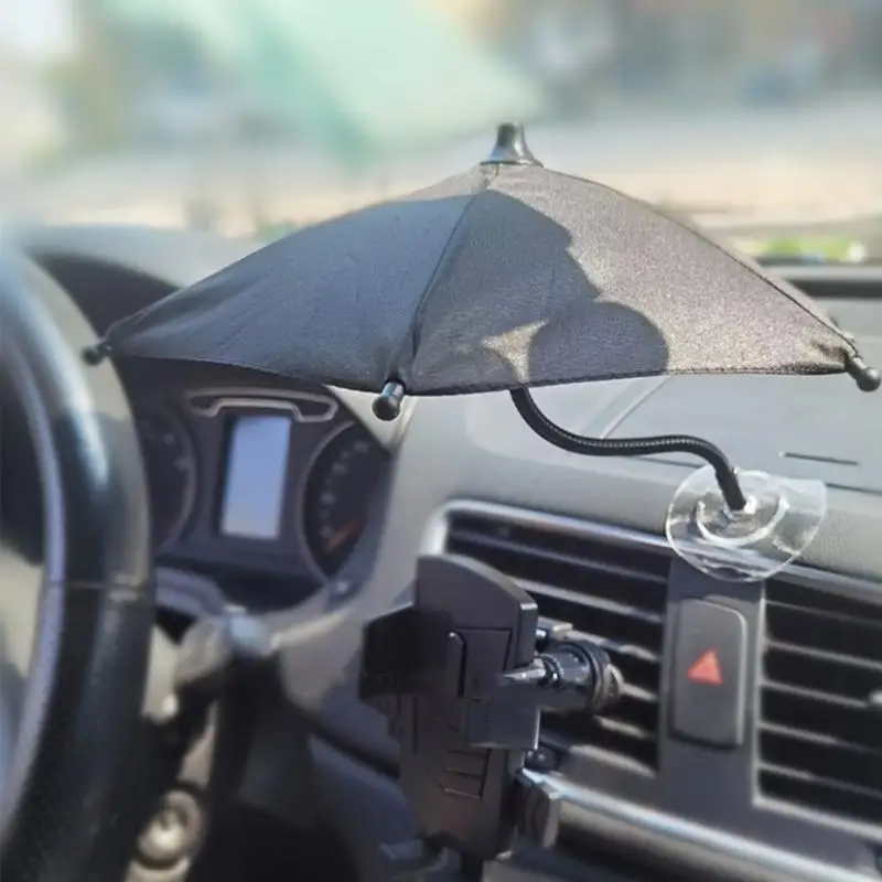 Cell Phone Umbrella Sun Shade For Car Cell Phone Mini Umbrella 6-Rib Nylon Frame Mini Umbrella For Cell Phone Mobile Phone