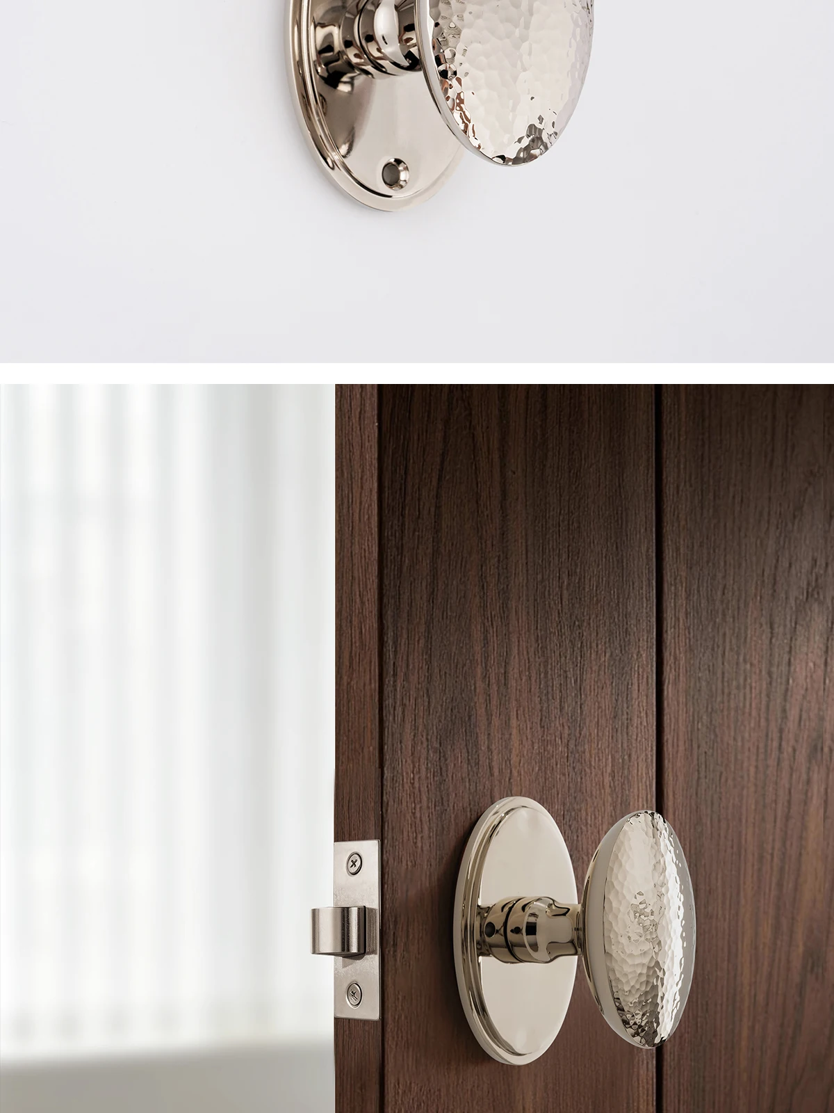 Dooroom Messing-Türschloss, gehämmert, amerikanischer Stil, großumrandete Schale, für Innentüren im Schlafzimmer, Dummy-Privatsphärenschlösser, Badezimmerschlösser – Detail 9