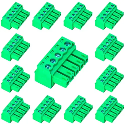 

15PCS 3.81mm 5 Pin Phoenix Type Connector Green PCB Screw Terminal Block 5 Pole