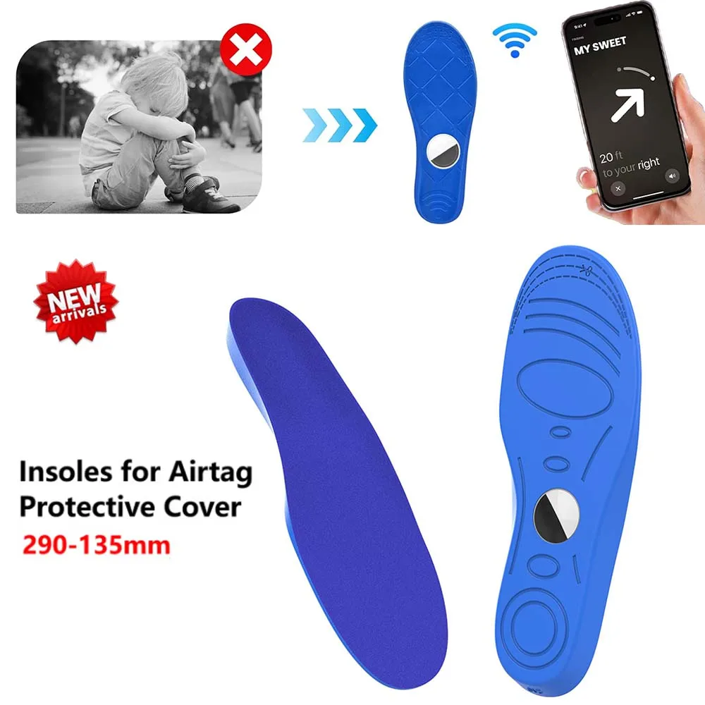 135-290mm for Airtag Protective Cover Comfortable Securely Mounted Shoe Inserts Shoe Insoles Tracker Insoles for Elders and Kids