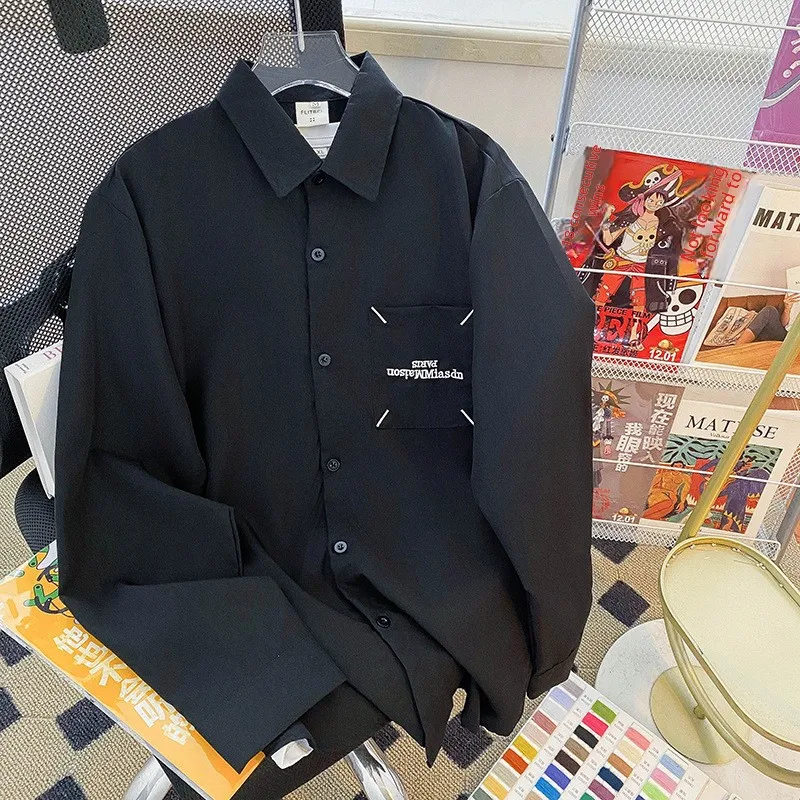 

Loose Long Sve Men's Casual Sle French irt Top Polyester Fiber Spring Autumn Wear Comfortable Loose Fit Long Sved irt