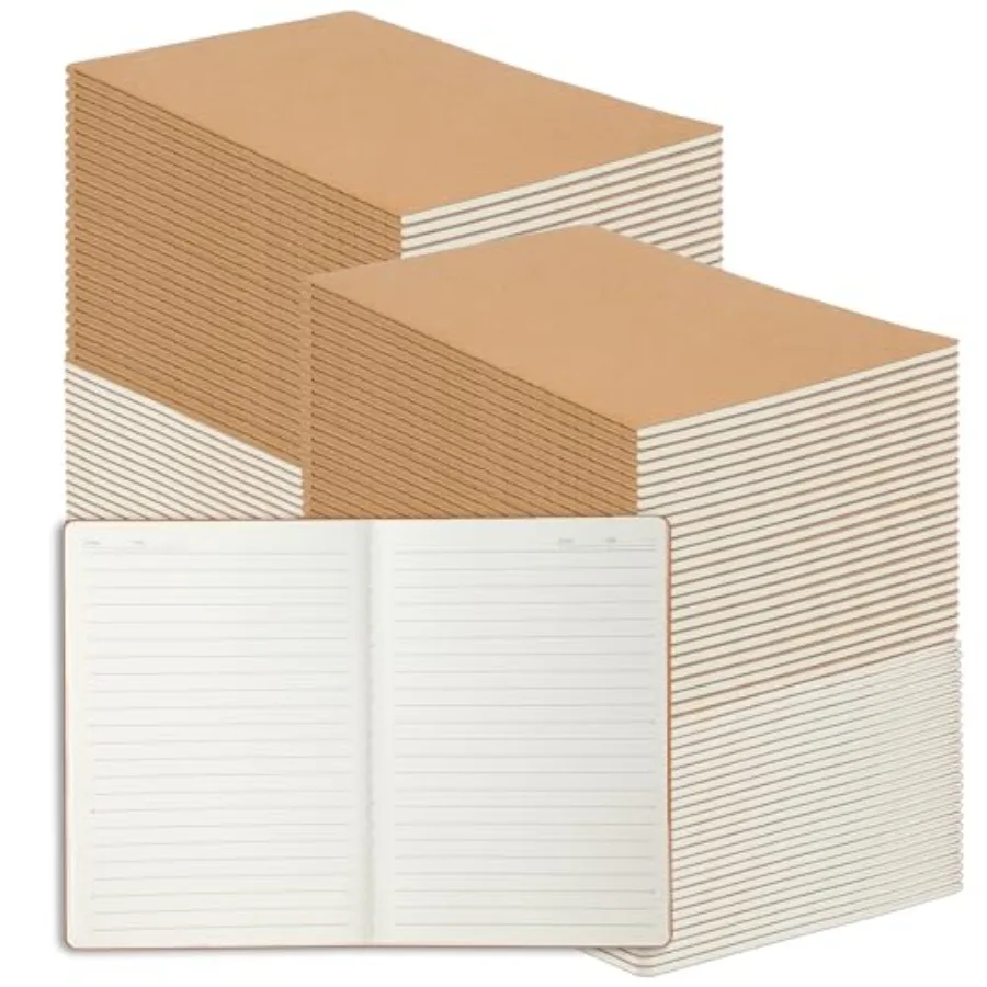 

Набор блокнотов А5 из крафт-бумаги, линованные, оптом, 8,3 x 5,5 дюймов, 60 страниц/30 листов, 80 г/м², для путешествий, для взрослых и студентов