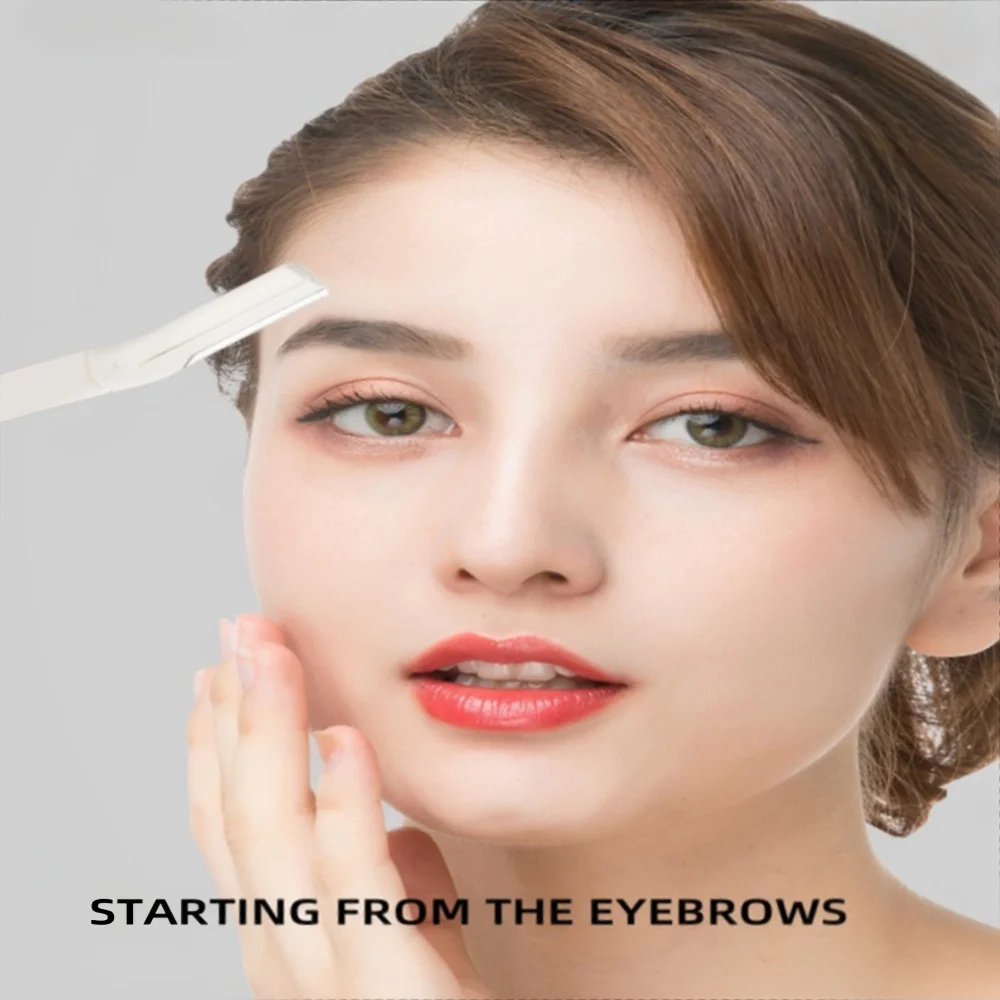 Set da 3-5 pezzi Rasoio per viso da donna, Strumento professionale per dermaplaning, Rasoio per il viso, Fuzz pesca e Rasoi per sopracciglia per la depilazione