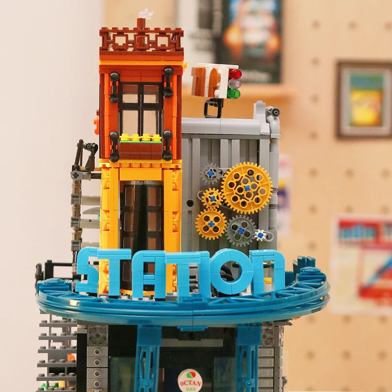クリエイティブメンテナンスステーションビルディングブロックシティストリートビューアーキテクチャストアマイクロレンガモデルおもちゃギフト子供男の子大人のための
