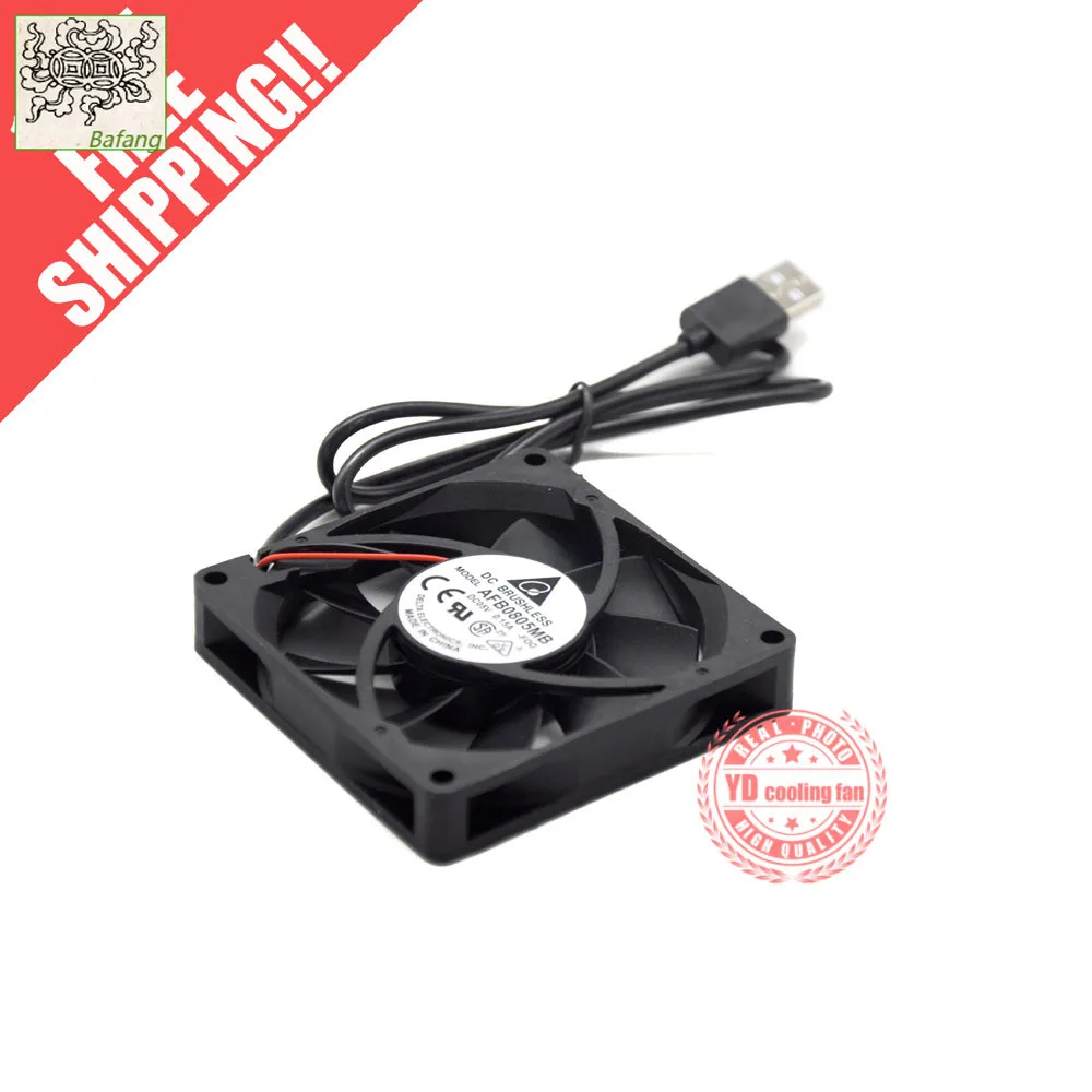 

jinlingge For DELTA 8CM Ultra thin USB 5V silence 8015 cooling fan AFB0805MB F00