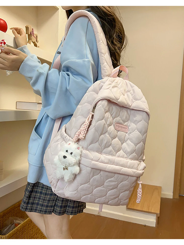 

Teenage Girls Large Capaci Bapa Commuter Sle Double oulder Bag High Aesthetic Value INS School Bag Lightweight Ba...