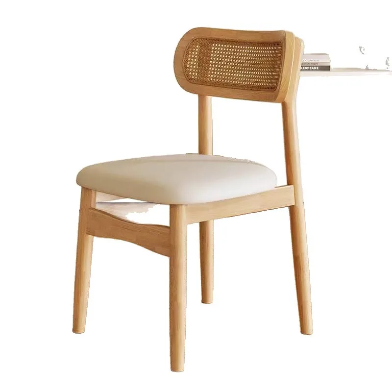 Solid wood dining chair casual medieval home restaurant French rattan chair dining table  simple back chair