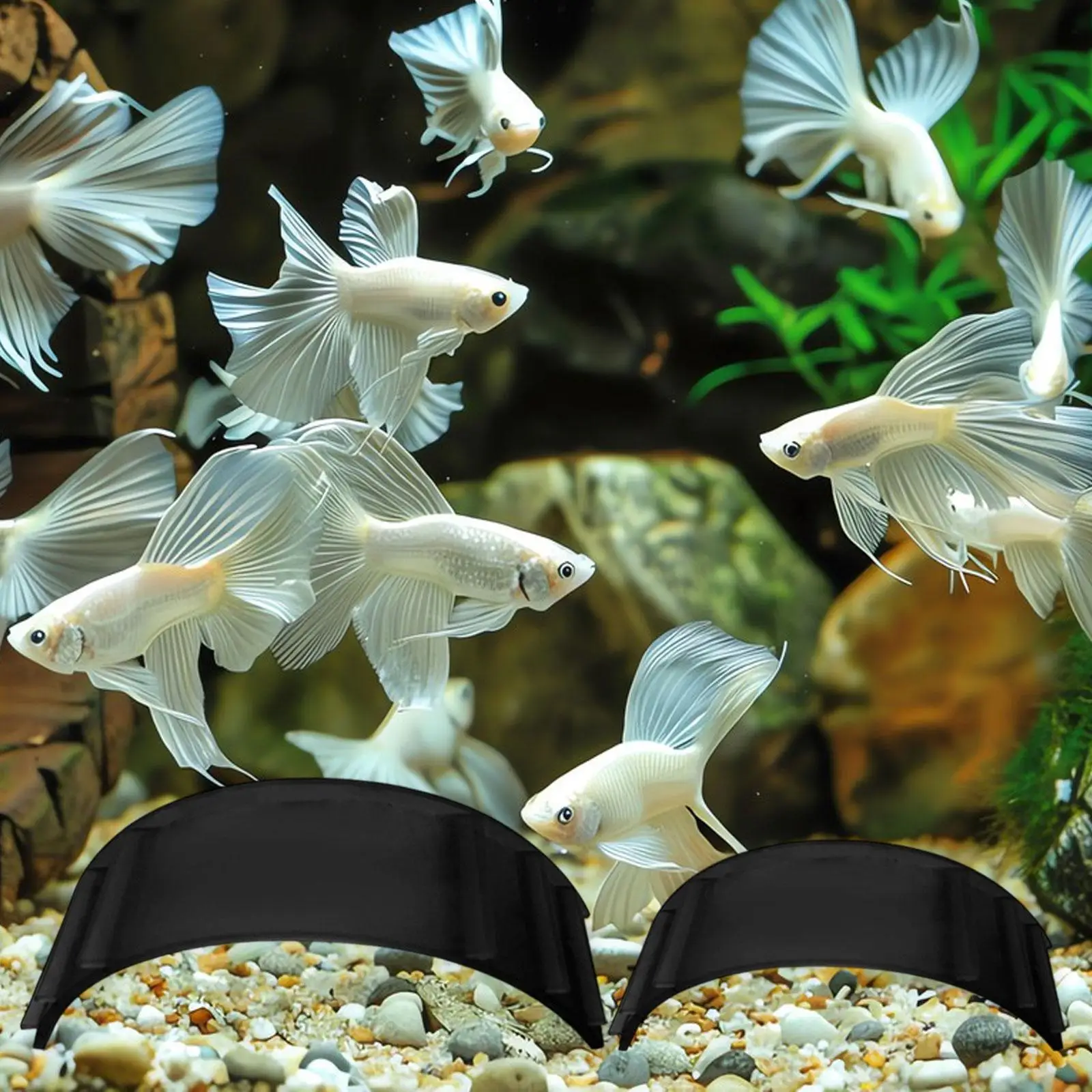 2x Túneles Subterráneos para Acuario, Cuevas para Camarones y Cíclidos, Decoración para Acuario, Escondite para Corydora y Bagre