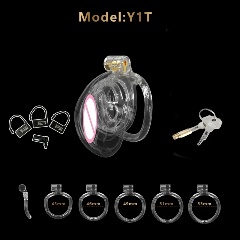 Simulated Vagina Chastity Cage Sissy Chastity Device Penis Abstinence Anti-Cheating Cock Cage with 4 Size Rings Sex Toys for Men