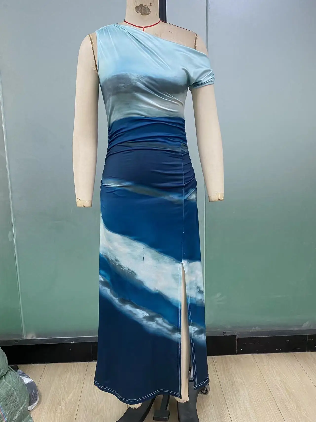 Vestido feminino com ombros inclinados casual elegante sem mangas cor contrastante slim fit pulôver saia