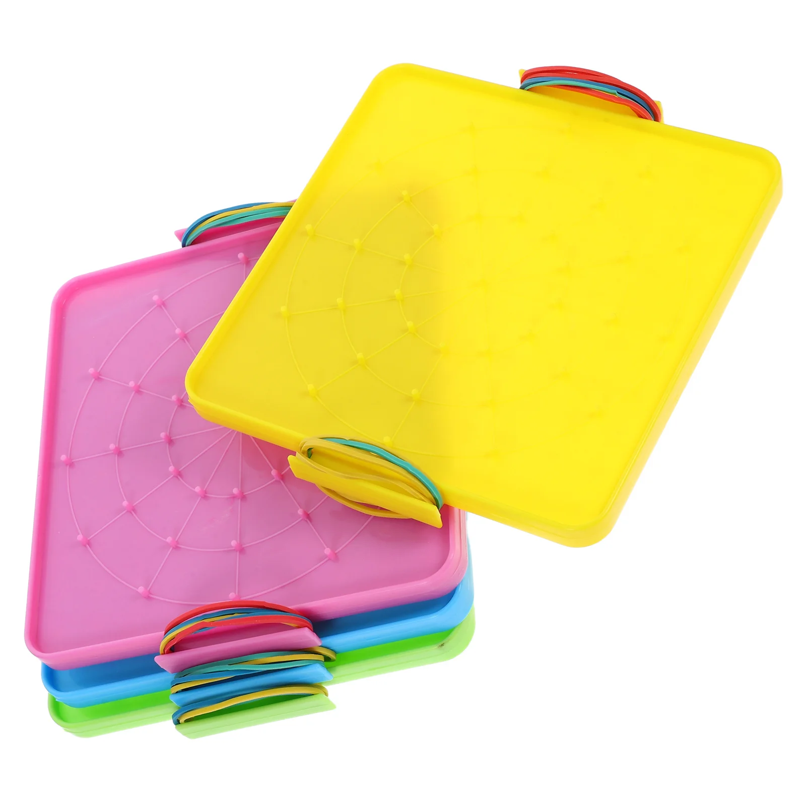 

4Pcs Geometry Geoboard Plastic Double-Sided Mathematical Educational Board Math Classroom Learning Tool Manipulative
