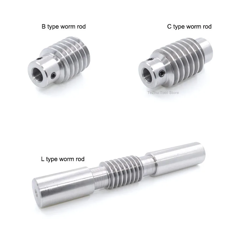 1Pcs 0.5 Mod/0.8 Mod/1 Mod/1.5 Mod Stainless Steel Worm Rod 0.5/0.8/1/1.5 Modulus A/B/C/L Type Worm Rod Bore 4/5/6/8/10mm