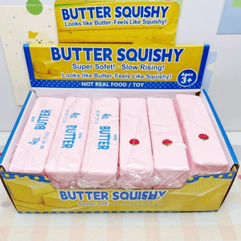 Slow Rebound Butter Stick Fidget Toy 13.5cm Length Bar Squeeze Butter Stick Squishy Toy Slow Rising Butter Stick Squeeze Toy