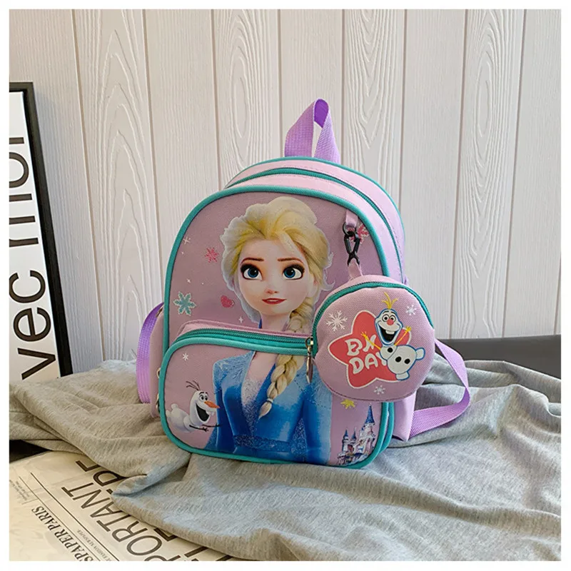 

Disney Frozen Elsa Kindergarten Schoolbag Girl Shoulder Bag Cartoon Kids Anime Fashion Portable Backpack
