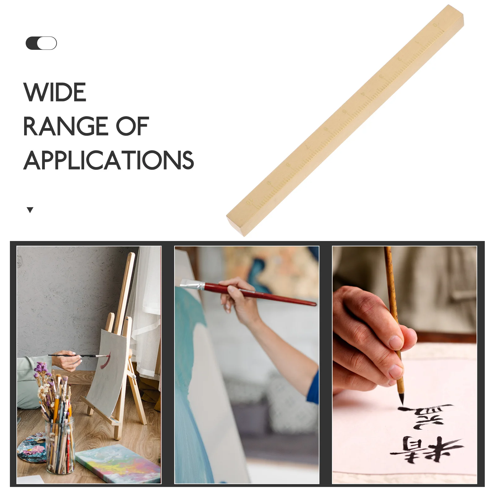 

1pc Copper Paperweight With Scale Heavy Duty Chinese Calligraphy Paper Weight For Writing Practice Vintage Style Office Desk