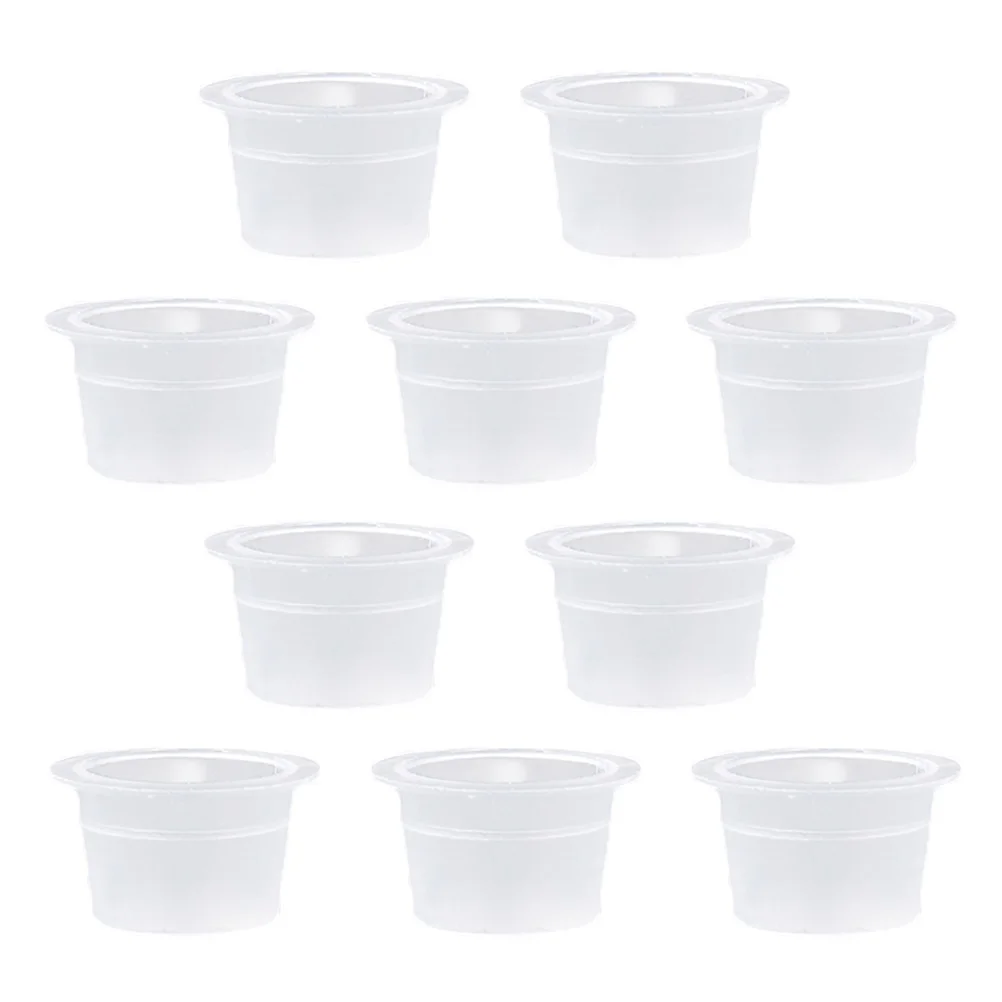 

500pcs Ink Caps Disposable Ink Cups Permanent Eyelash Makeup Eyebrow Tattooing Pigment Container Kits Supplies Size M (White)