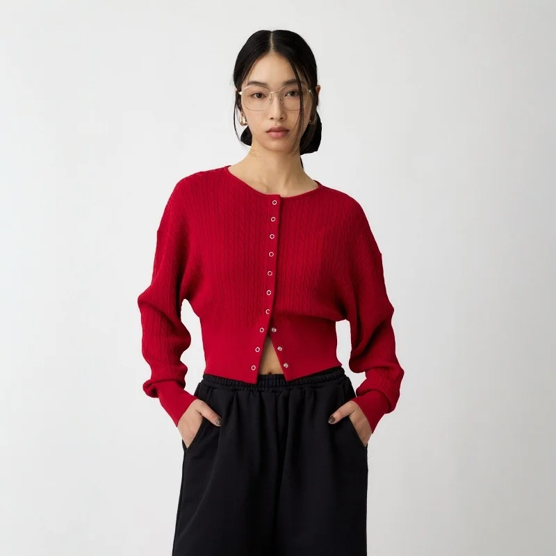 

Женский повседневный вязаный топ Torowee из полиэстера с вышивкой, однотонный, с длинным рукавом, круглым вырезом, укороченный