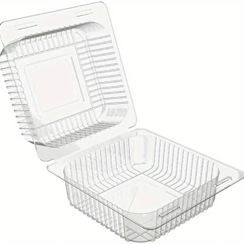 50 STKS Transparante Plastic Taartdoos Dessert Brood Fruitsalade Verjaardag Bruiloft Restaurant Huishoudelijke Wegwerp Voedseldoos - afbeelding 2