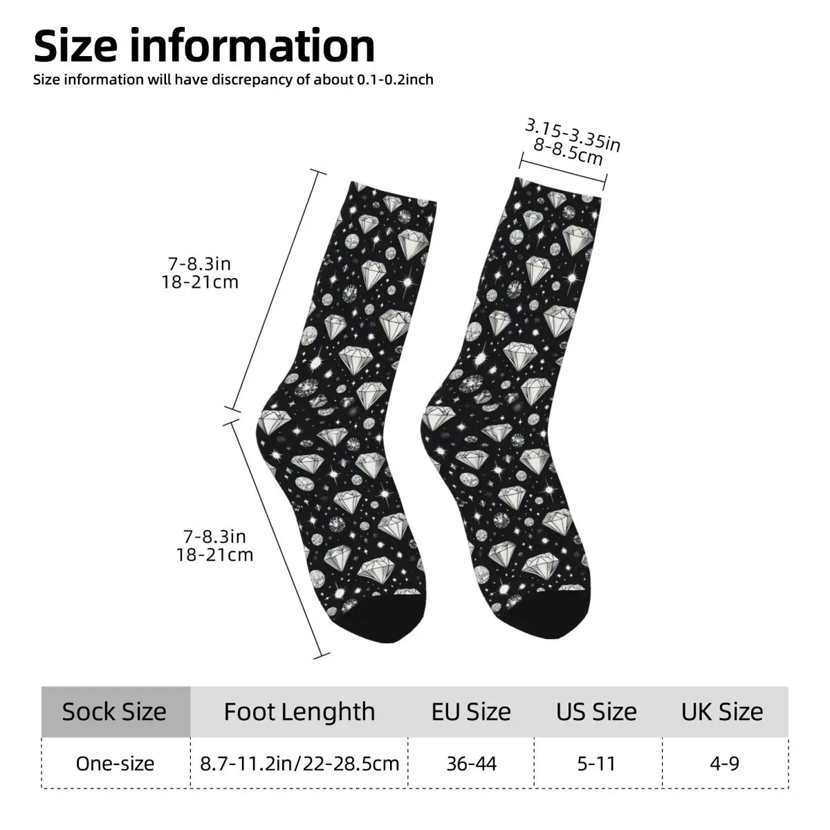 Classic Diamond Pattern Socks Harajuku High Quality Stockings All Season Long Socks for Man Woman Valentine's Day Gifts
