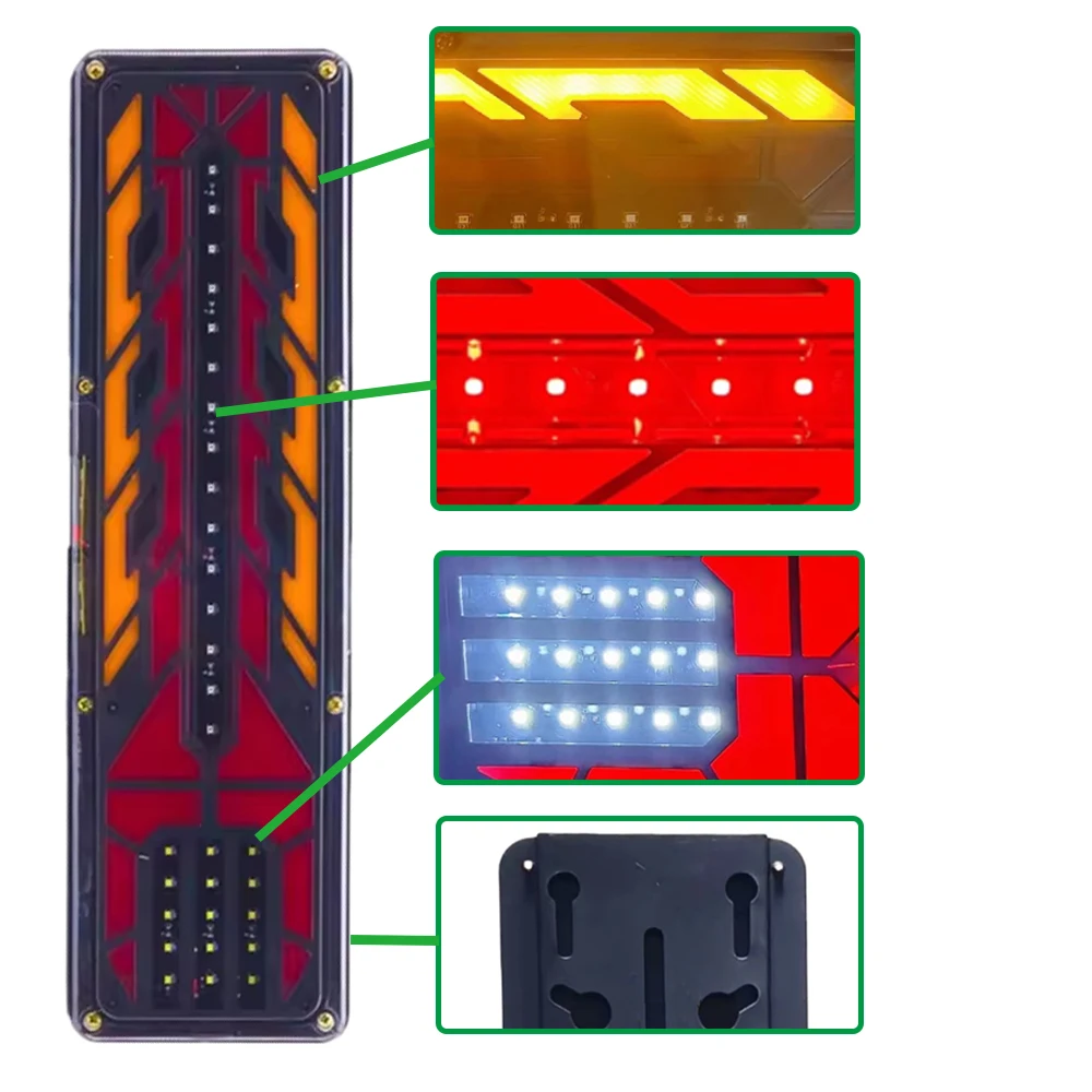 

2pcs 24V LED Trailer Tail Lights Dynamic Turn Signal Brake Reverse Lamp for Truck UTE Caravan 2PCS