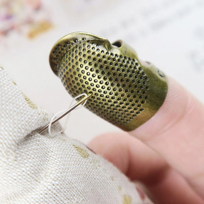 1~10PCS Retro Finger Protector Antique Thimble Ring Handworking Needle Thimble Needles Craft Household Sewing Tools