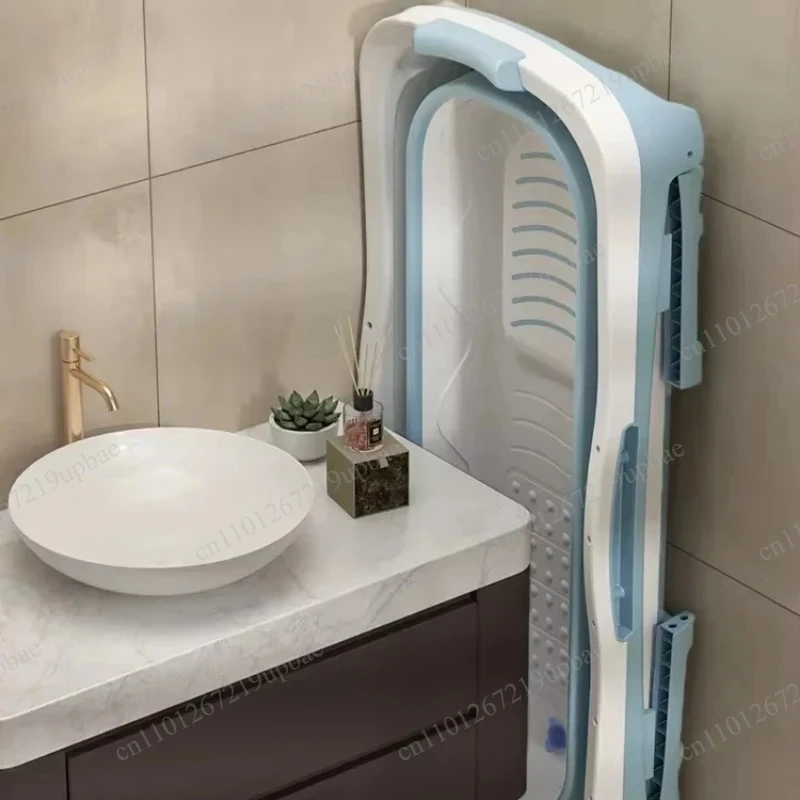 Foldable Adult Bathtub Portable Thickened Double Layer Plastic Bath Bucket Large Size Home Shower Tub