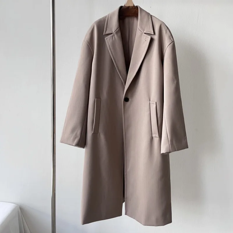 Nuovo cappotto da donna con giacca a vento di base classica con un bottone misto lana Twill autunno e inverno