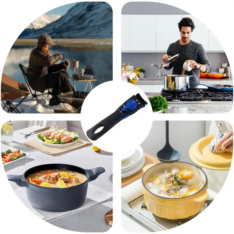 Manijas de olla de repuesto, utensilios de cocina multiusos, agarre desmontable, mango de silicona, agarre extraíble antideslizante, utensilios de cocina para