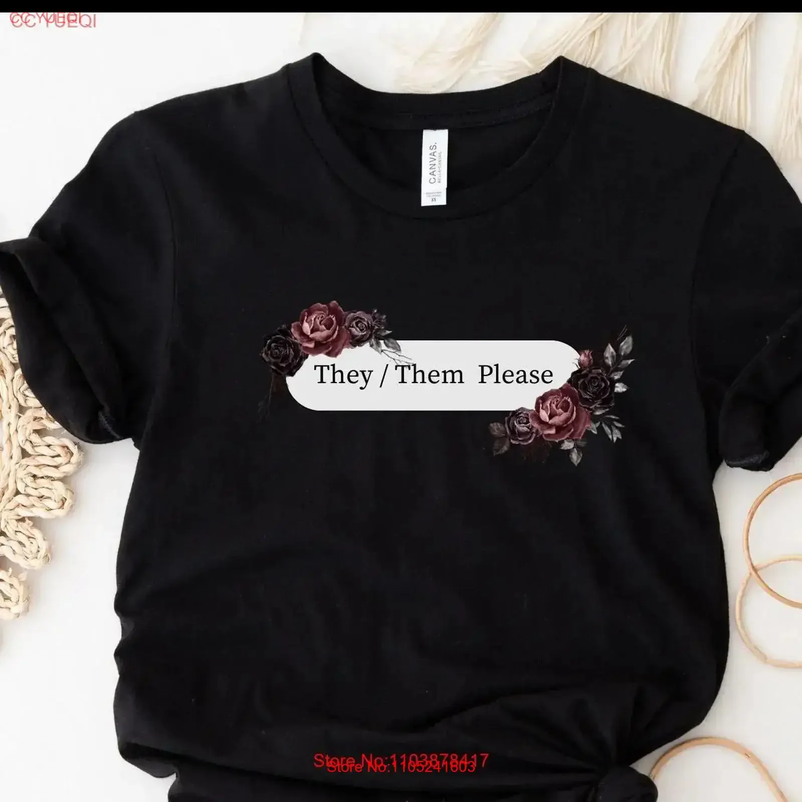 They Them Pronoun T Shirt Non Binary Pride Trans Gender Nonconforming LGBQTI vintage Washed Unisex Versatile Slightly graphic