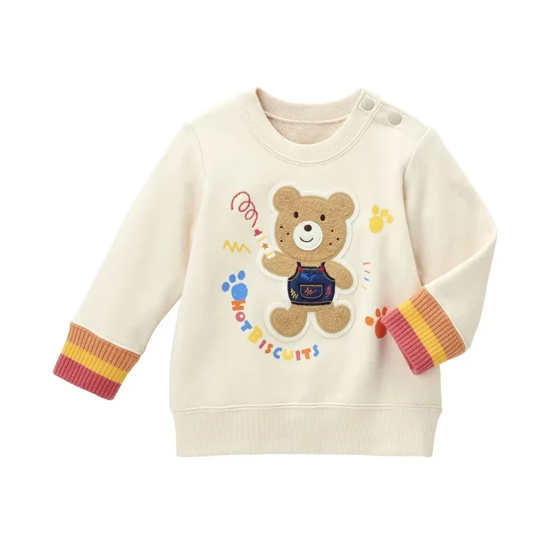 Boys' Clothes Autumn and Winter New Baby Girl Cartoon Pockmarked Bear Painter Terry Long Sleeve Sweatshirt