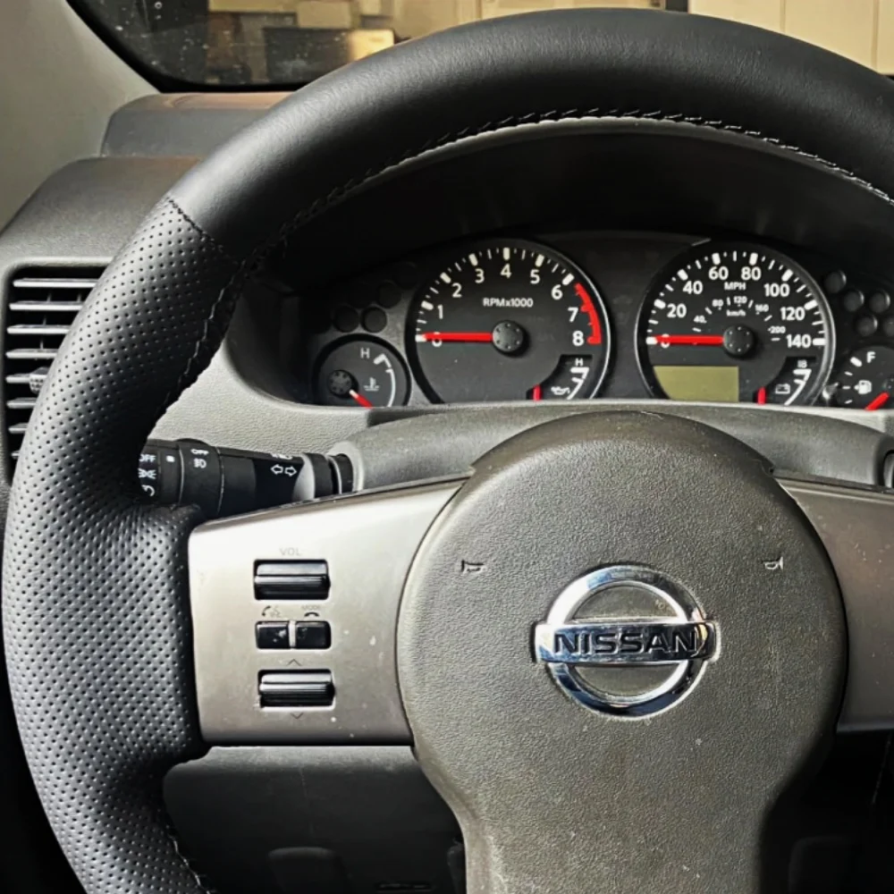 Customized Car Steering Wheel Braid Cover Hand Sewing Microfiber Leather For Nissan Navara 2005 2010 Pathfinder 2005 2008 2010