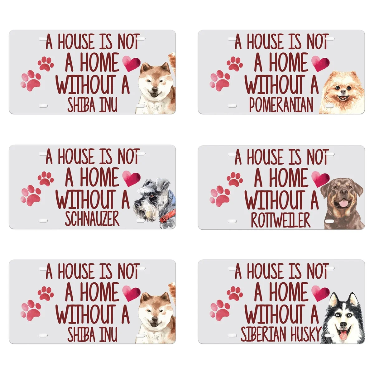 Schnauzer Nummern schild Hunde pfote drucken Auto Tags Dekoration Auto Nummern schild Zeichen Auto