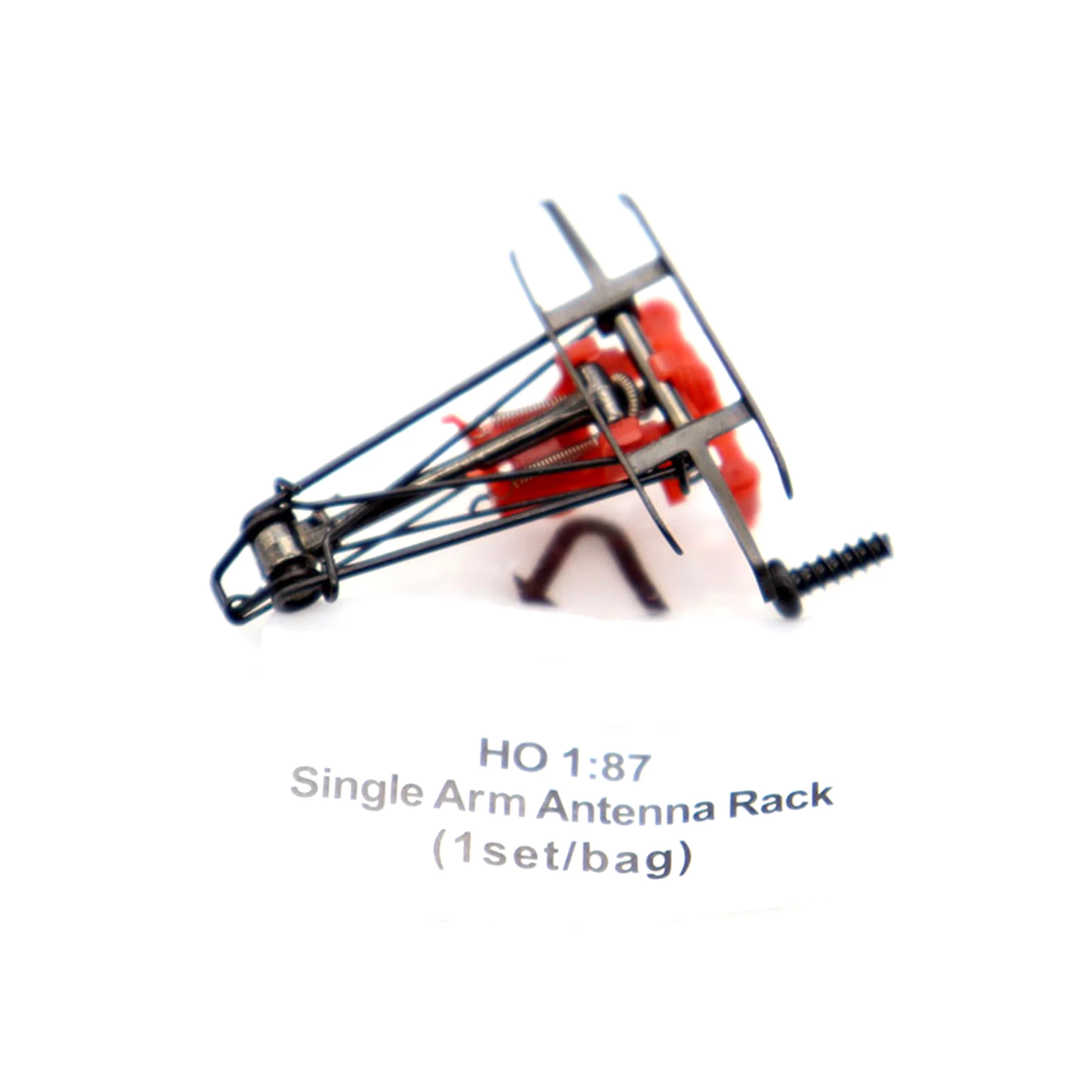1: 87 HO ratio (red base) Single Arm bow Antenna Rack train model modification accessories