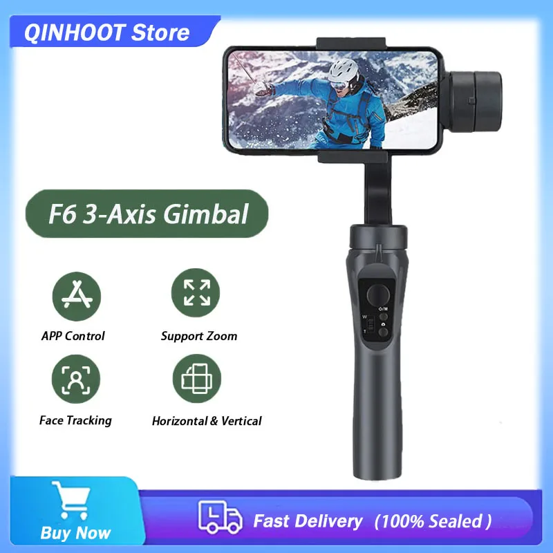 F6 3 Axis Gimbal Handheld Stabilizer Cellphone Action Camera Holder Anti Shake Video Record Smartphone Gimbal For Phone