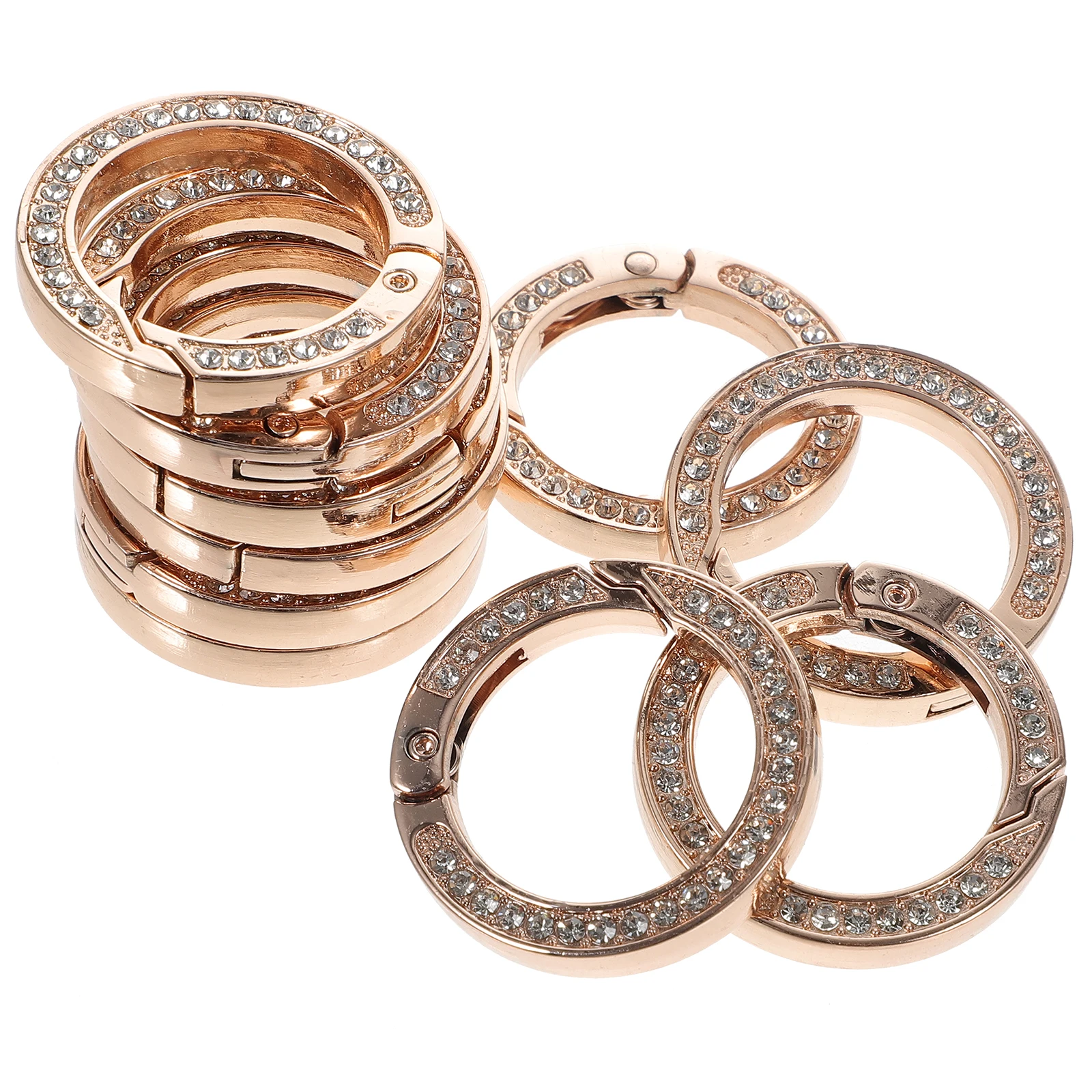 

10pcs Purse Connecting Buckle Metal Ring Reusable Alloy Bag Accessories Sturdy Craft Keychain Hardware Sewing Ring Bulk Handbag