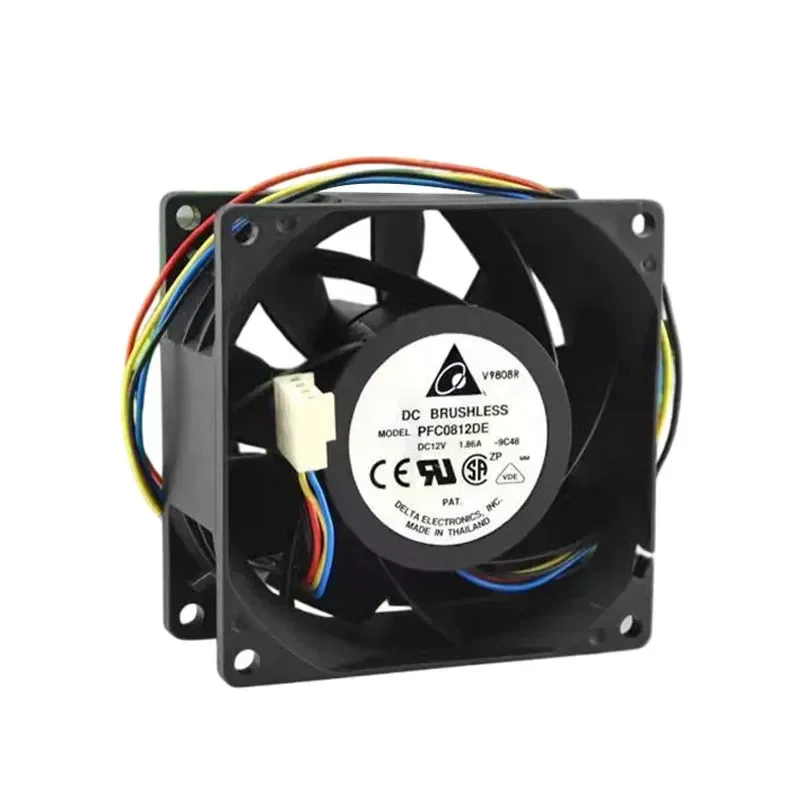 Delta 8038 12V 1.86A pfc0812de 8 cm main board temperature control pwm speed regulation, cooling fan