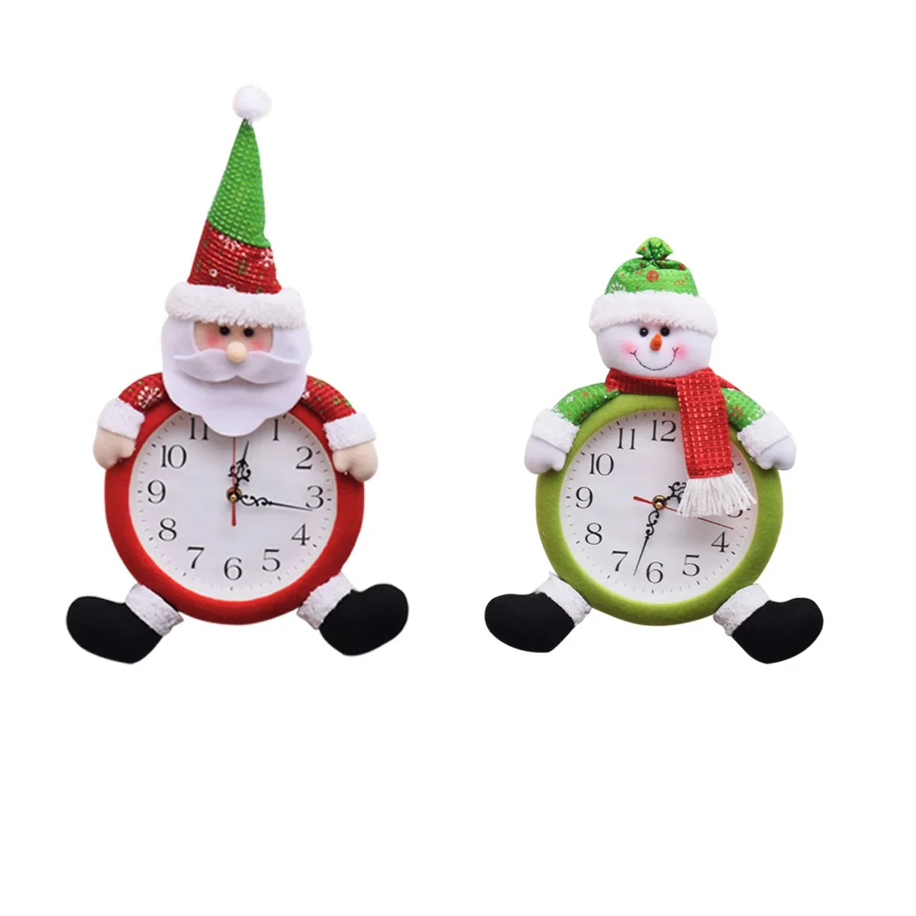 

Snowman Hanging Clock Christmas Decoration For Wall Desk Home Living Room Bedroom Hotel Electronic Clock Portable Santa